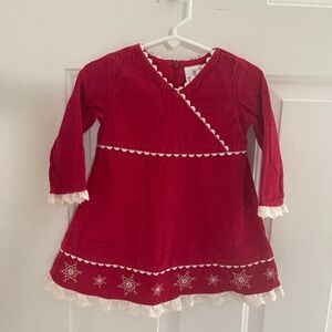 Hanna Andersson Red Corduroy Snowflake Dress